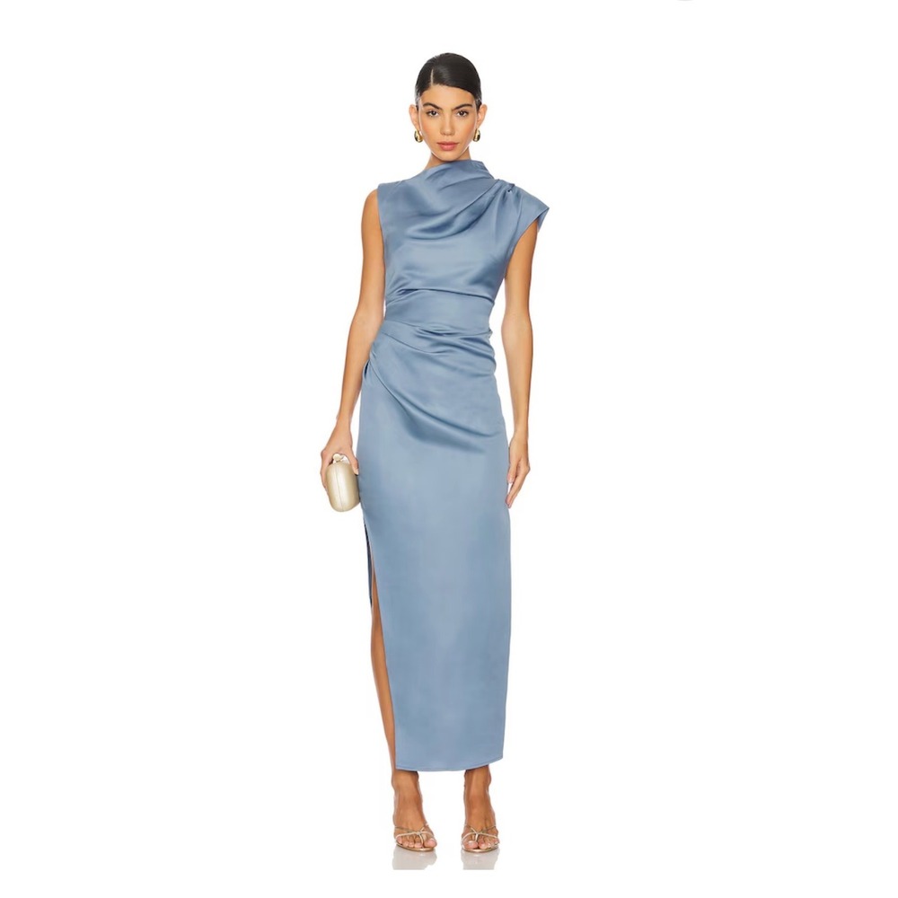 ELLIATT Coralie Maxi Dress in Steel Blue Size Medium READ NWT
